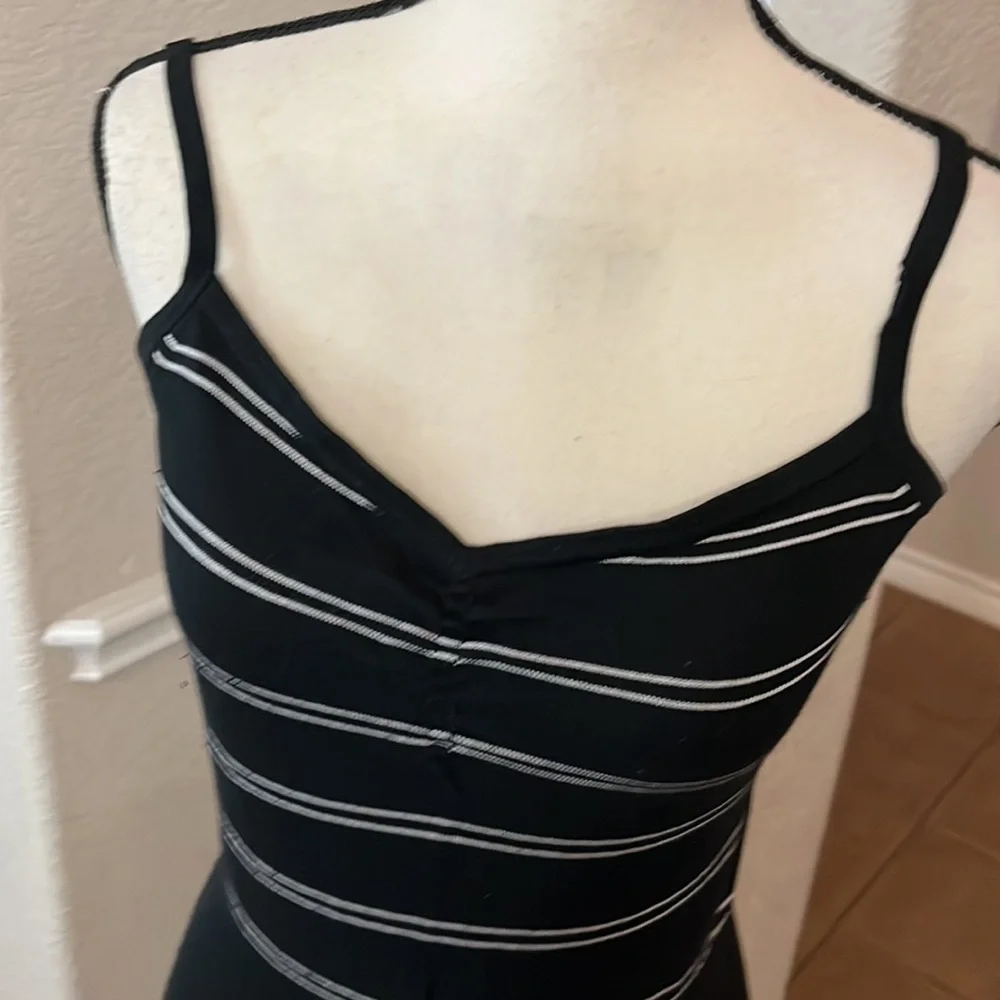 Mossimo black with white stripe silk blend crop sweater - Picture 5 of 15